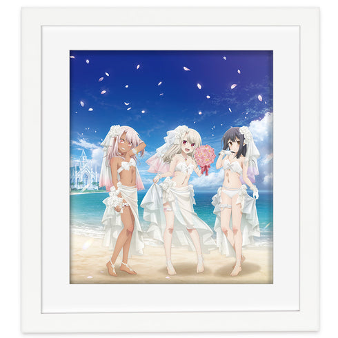 『Fate/kaleid liner プリズマ☆イリヤ Licht 名前の無い少女』描き下ろし複製原画(イリヤ&美遊&クロエ/ウエディング水着)